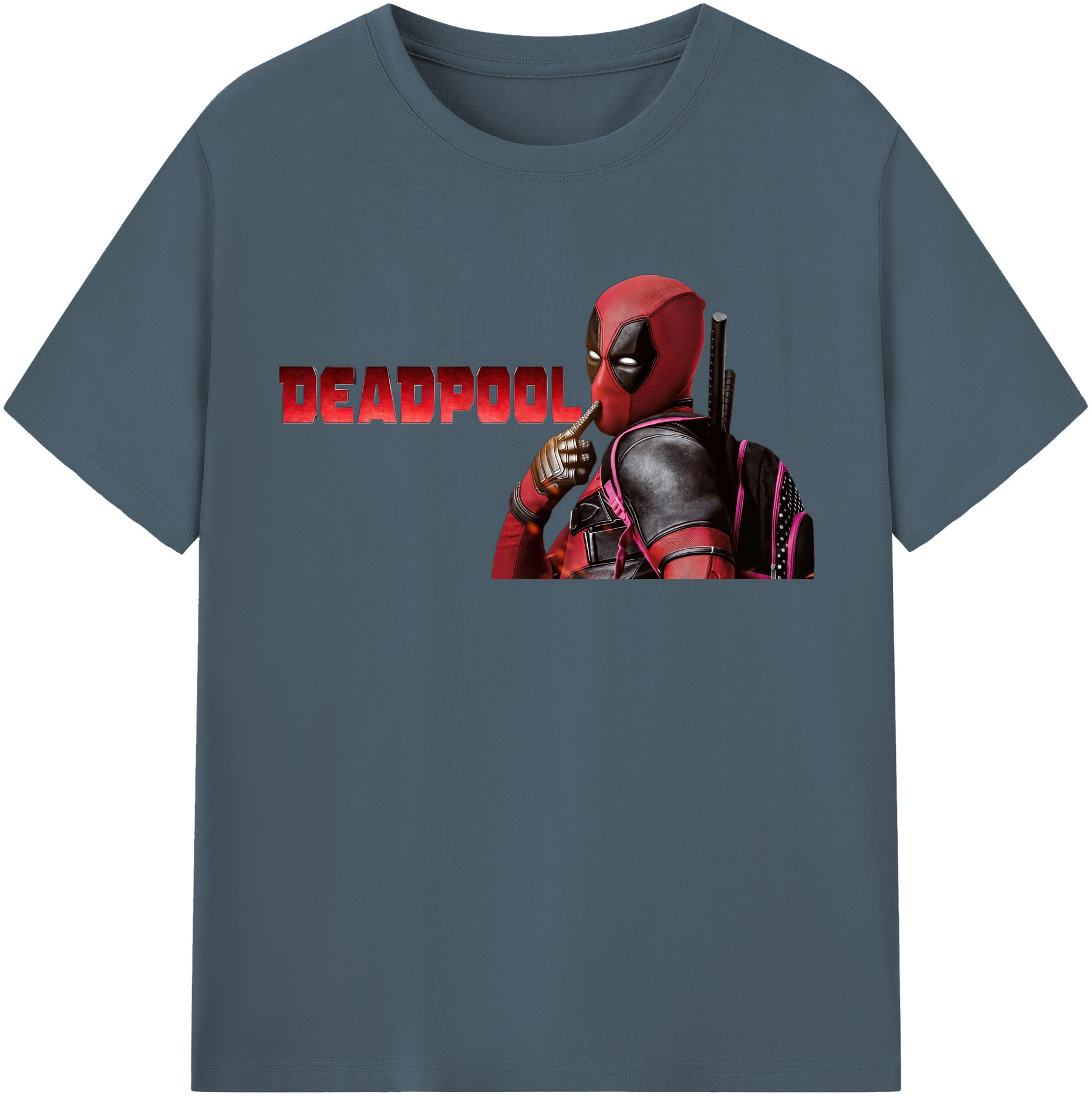 （画像用） Deadpool デッドプール 綿100％半袖Tシャツ（フロントプリント）